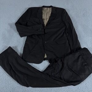 Bespoke 2-Piece Suit Mens 40 Long Pants 38x38 Brown Elevee Surgeon Cuff Slacks